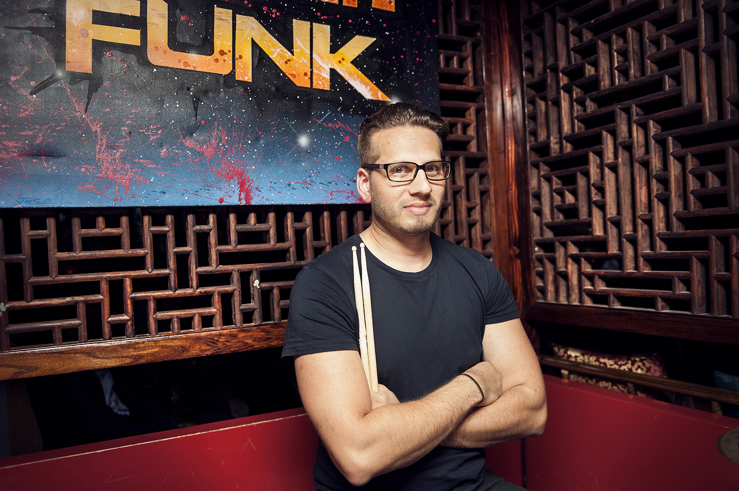 Musician Cliff Raux before his gig at Melbourne's Golden Monkey