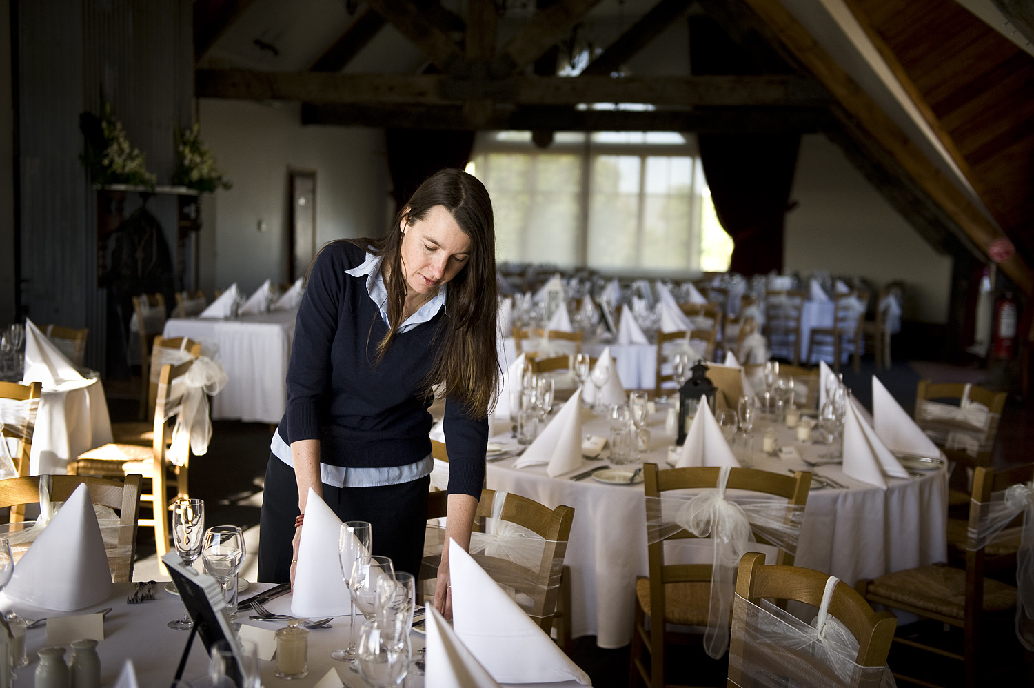 Rachel Fletcher Events Manager ensuring all is perfect for another wedding at her winery