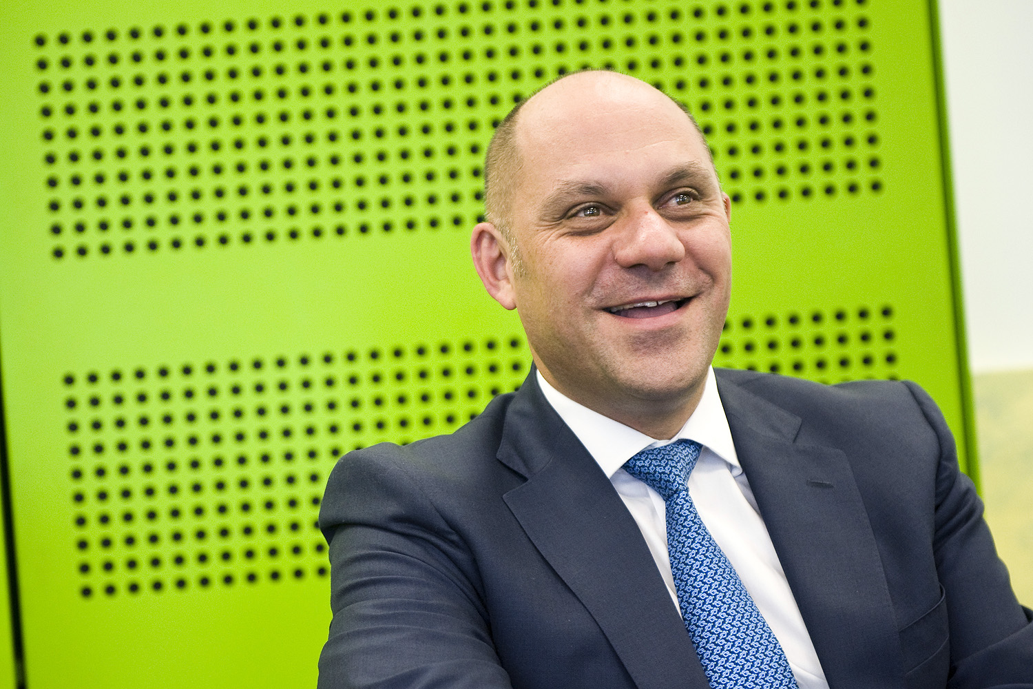 Adrian Butera director of Compton Green real estate at ease in his office in footscray