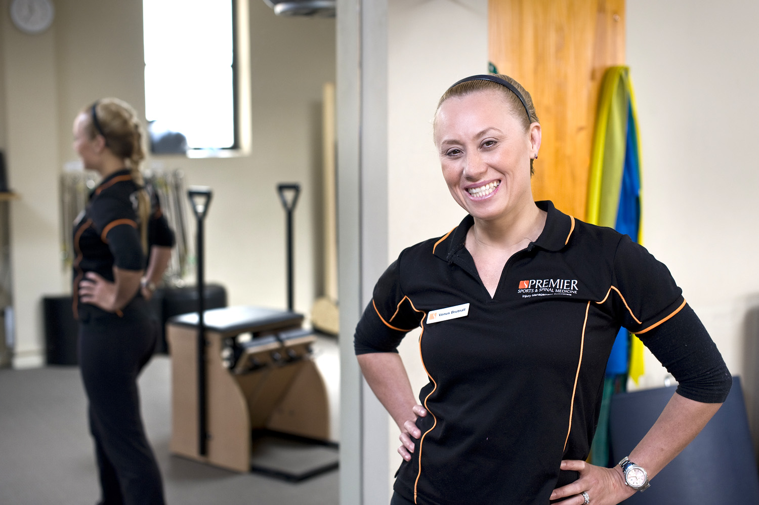 Venus Brutnall manager of Premier Pilates in the studio